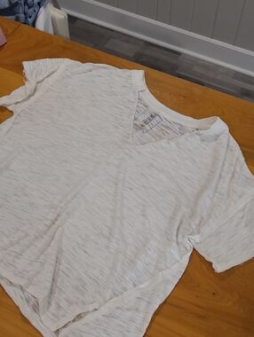 We The Free White Slub V-Neck Short Sleeve Tee